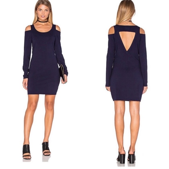 *GRAY* NWT, Chaser, Women’s, body-con cold shoulder, mini cotton dress - Picture 1 of 3